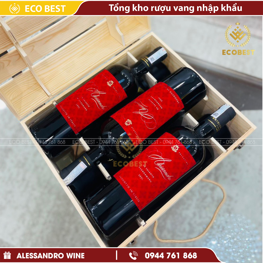Rượu Vang Alessandro De Salento Negroamaro - ECO BEST - Tổng Kho Rượu Vang Hà Nội